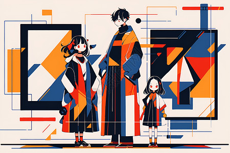 几何图形的家庭背景图片