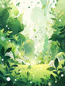 绿色的森林草原插画