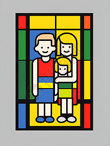 拼接的方块家庭背景图片