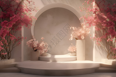 花朵舞台设计背景图片
