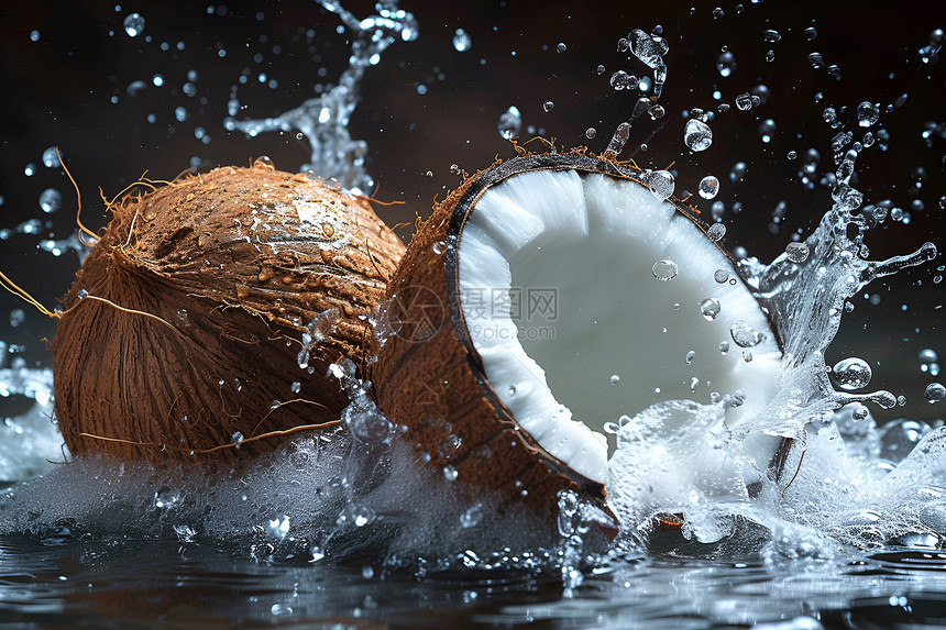 一颗新鲜椰子图片
