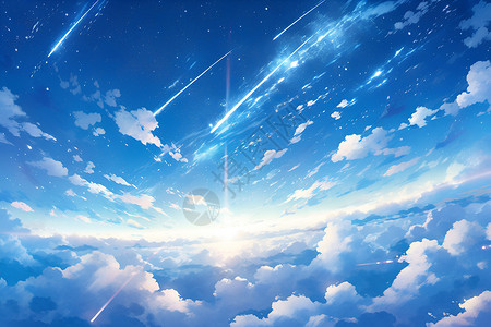 天上的飞机蓝天上飞机的轨迹插画