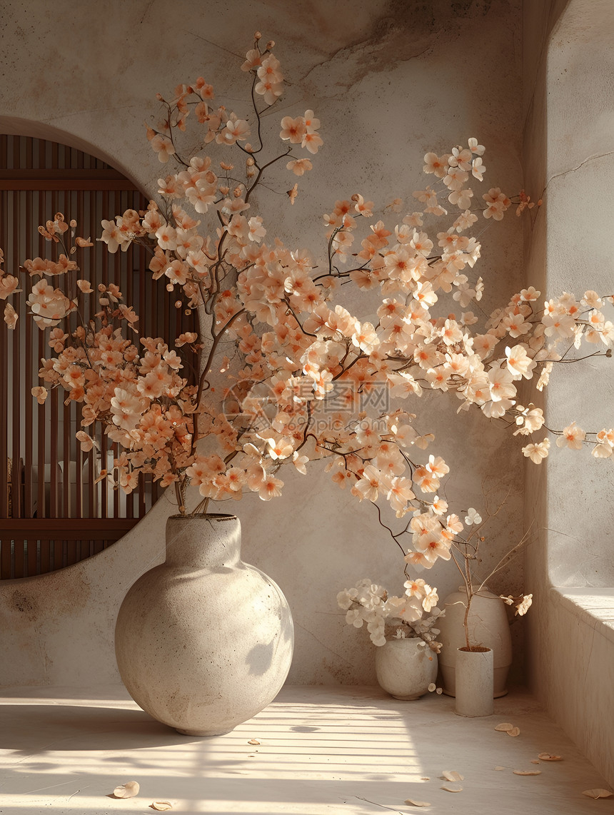 房间里的鲜花盆栽图片