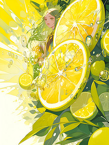 柠檬的插画背景图片