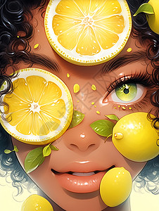 柠檬少女艺术眼瞳高清图片