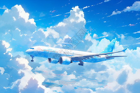 蓝天下的飞机背景图片