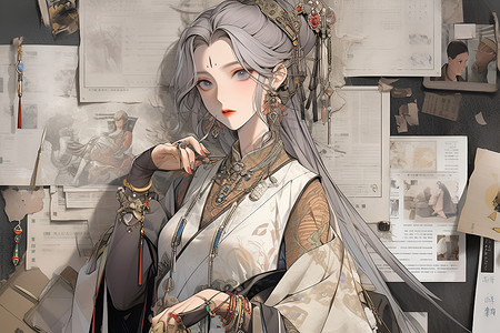 妇女节动画时尚汉服美女插画