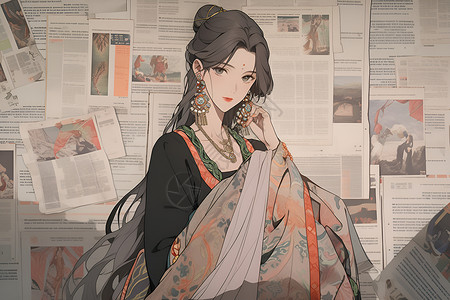 妇女节动画复古的美女插画插画