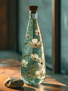 玻璃瓶里的花朵背景图片