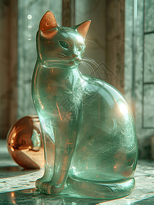 阳光下的小绿猫背景图片