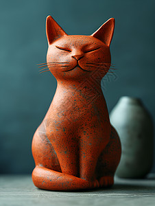 猫咪雕塑背景图片