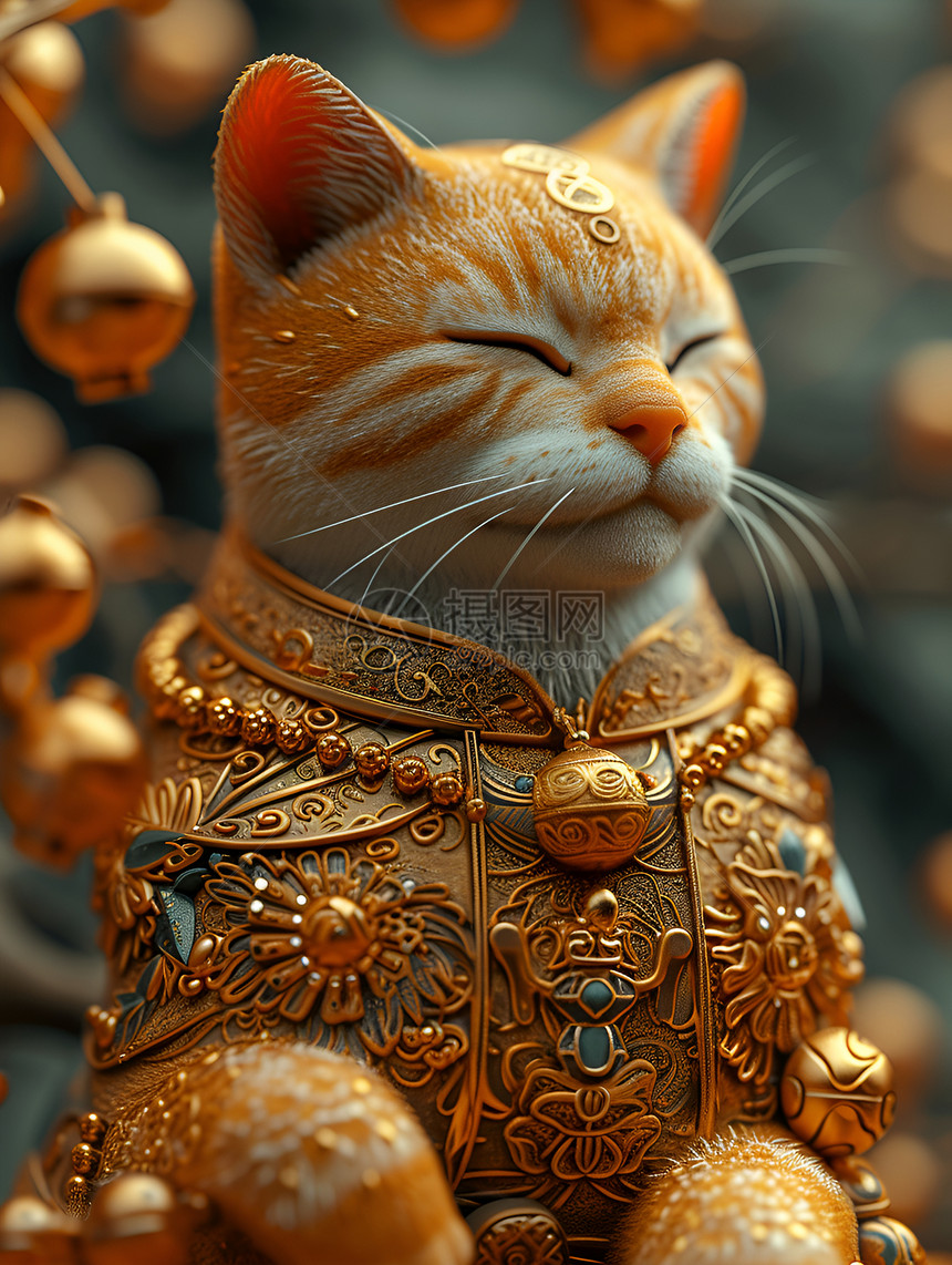 金色的猫咪图片