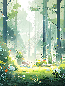 丰富多彩的森林背景图片