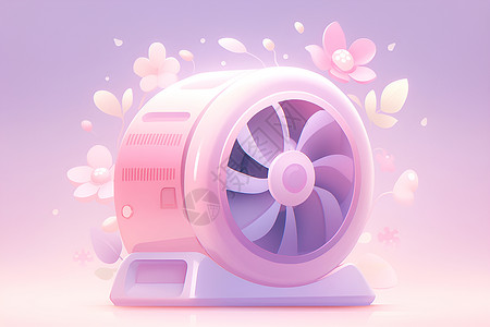 粉色电风扇背景图片