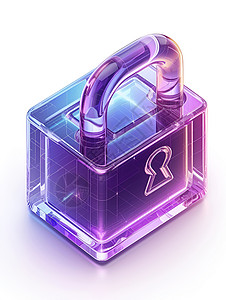 紫色透明安全锁背景图片