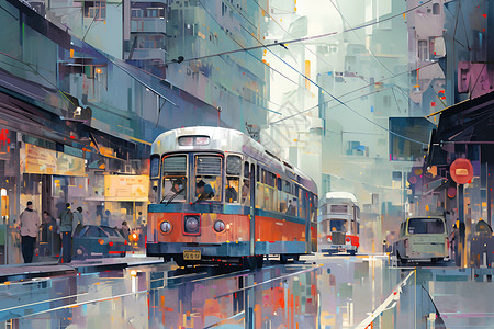 香港的街头背景图片
