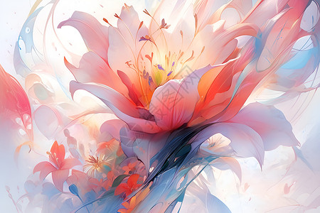 鲜艳的花朵插画背景图片