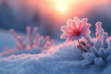 花雪随风不厌看雪中之花背景