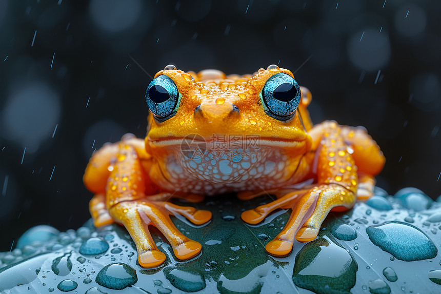 雨中的青蛙之美图片