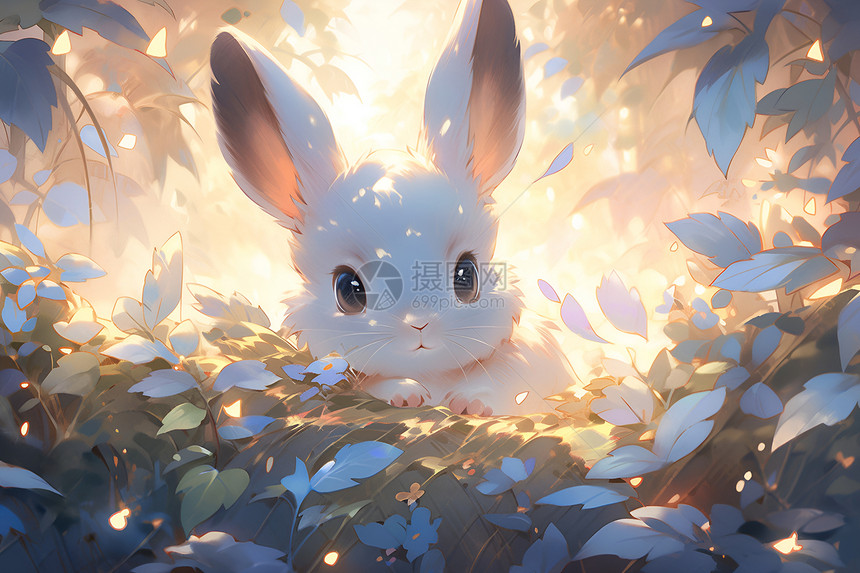 仙境中的兔子图片