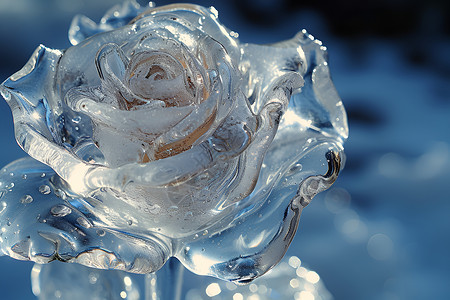 冰雕花卉艺术背景图片