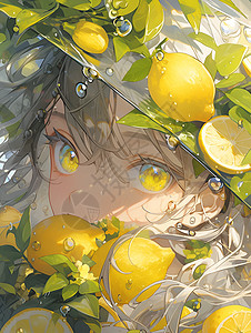 柠檬和女孩背景图片