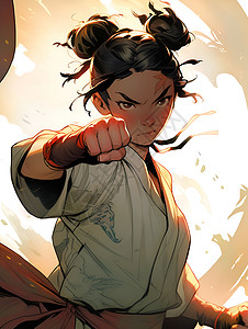 勇敢的武术少女背景图片