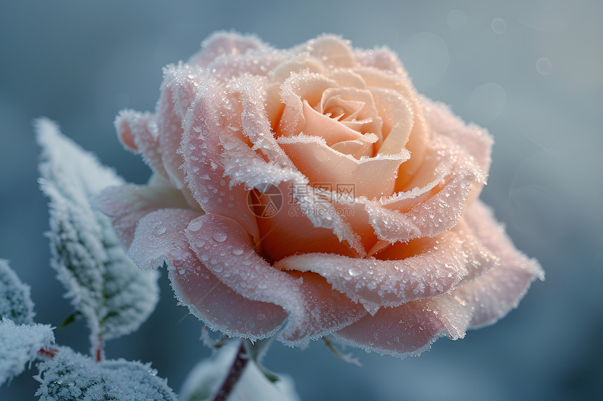冬日中的玫瑰图片