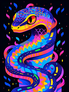 蛇类神秘的蛇插画