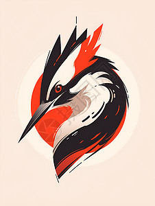 矢量LOGO啄木鸟的矢量图标插画