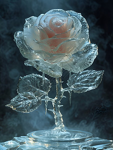 寒冰中的玫瑰背景图片