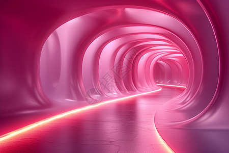 神秘红光隧道背景图片
