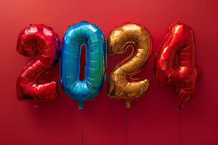 恭贺龙年字体2024新年气球字体背景