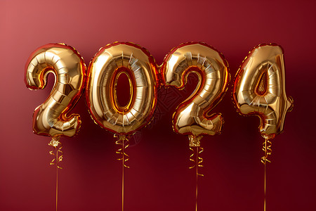金色气球2024背景图片
