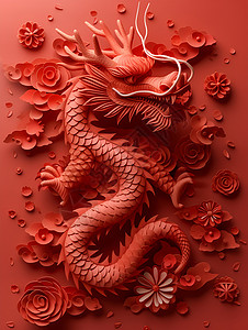 红色龙神中国龙龙神高清图片
