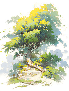 郁郁葱葱的大树背景图片