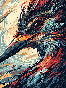 抽象彩色的鸟背景图片