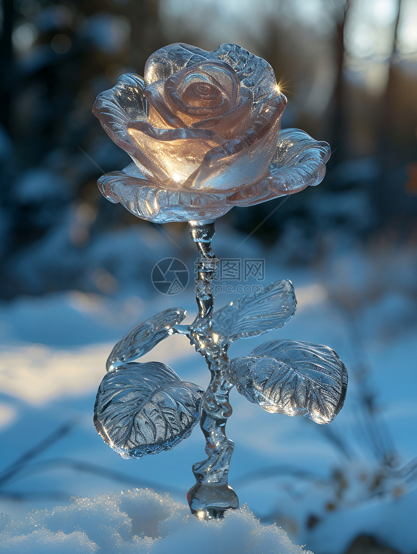 冰雕的花朵图片