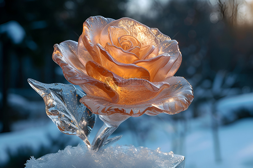 冰雕之玫瑰图片