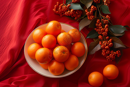 新年橘子背景图片