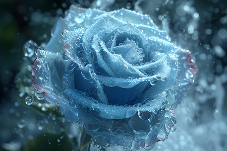 碎裂的蓝玫瑰背景图片