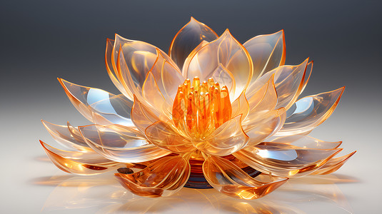 玻璃质感的莲花背景图片