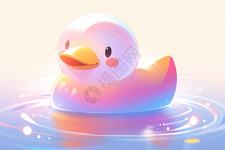 池塘里彩色的鸭子背景图片