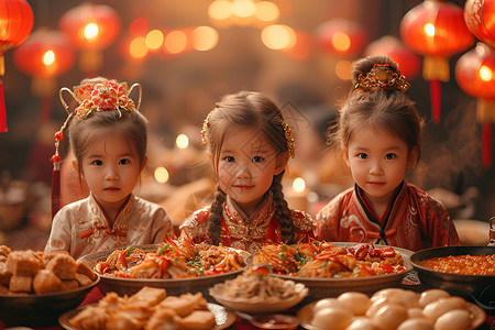 春节共享盛宴背景图片