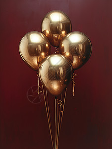 金色的充气气球背景图片