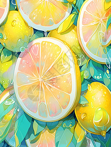 新鲜生活丰富多彩的柠檬生活插画