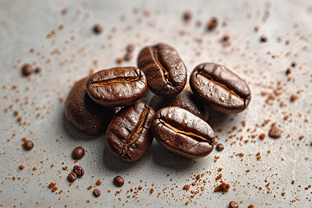 咖啡豆的细腻背景图片