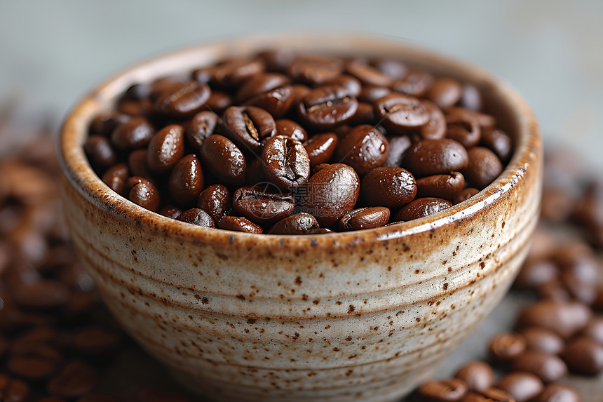 咖啡豆的细致呈现图片