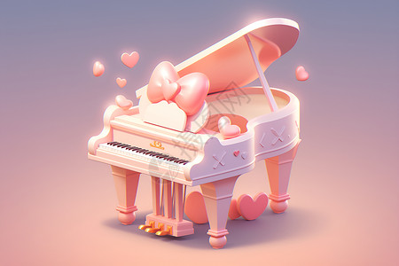 小巧可爱的钢琴背景图片