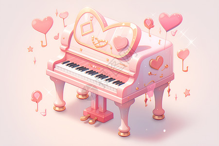 粉色钢琴背景图片